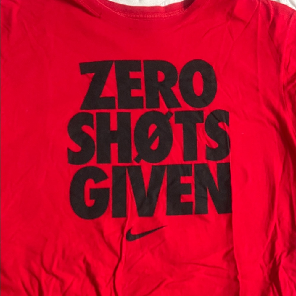 Nike Red Tee with Black Bold Text